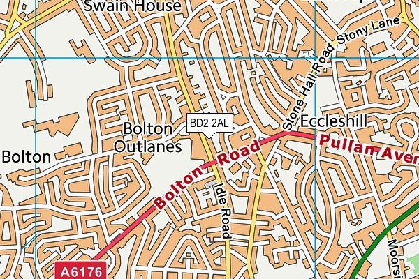 BD2 2AL map - OS VectorMap District (Ordnance Survey)