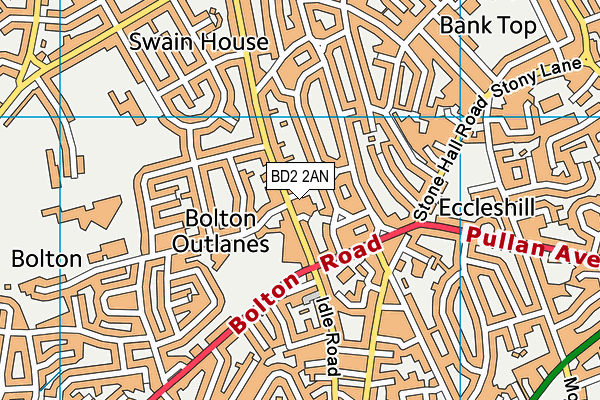 BD2 2AN map - OS VectorMap District (Ordnance Survey)