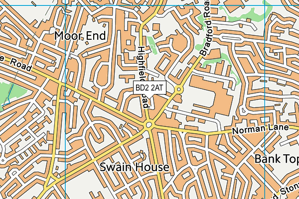 BD2 2AT map - OS VectorMap District (Ordnance Survey)