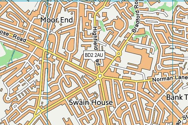 BD2 2AU map - OS VectorMap District (Ordnance Survey)