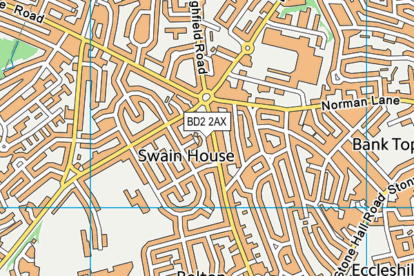 BD2 2AX map - OS VectorMap District (Ordnance Survey)