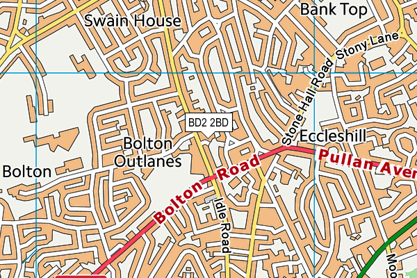 BD2 2BD map - OS VectorMap District (Ordnance Survey)