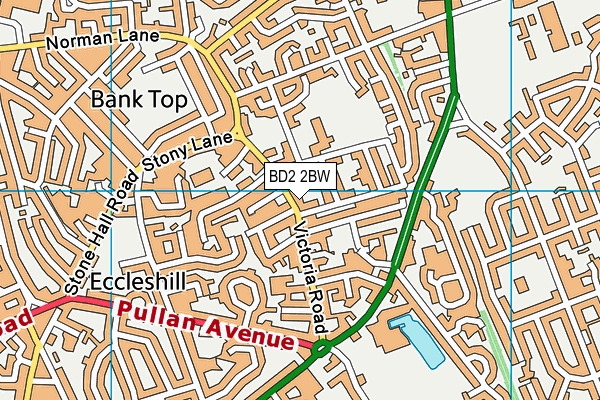 BD2 2BW map - OS VectorMap District (Ordnance Survey)