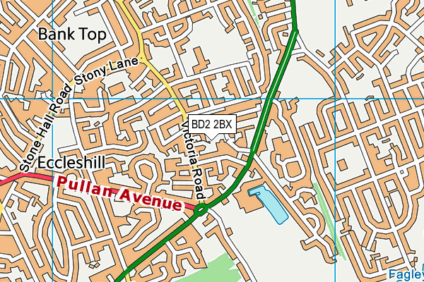 BD2 2BX map - OS VectorMap District (Ordnance Survey)