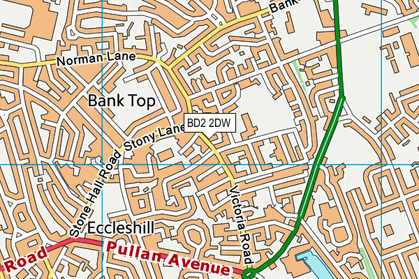 Fitness First Health Club (Bradford Eccleshill) (Closed) map (BD2 2DW) - OS VectorMap District (Ordnance Survey)