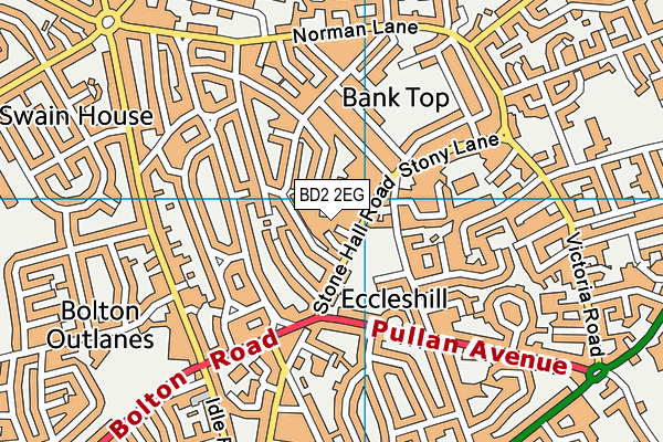 BD2 2EG map - OS VectorMap District (Ordnance Survey)