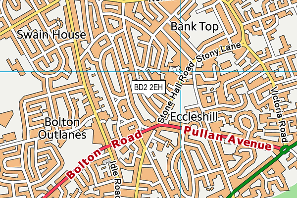 BD2 2EH map - OS VectorMap District (Ordnance Survey)