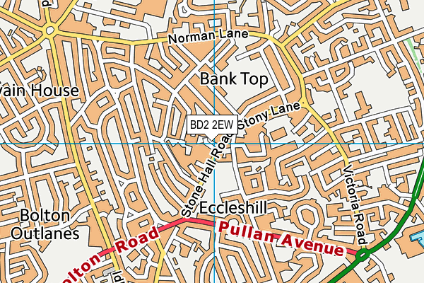 BD2 2EW map - OS VectorMap District (Ordnance Survey)