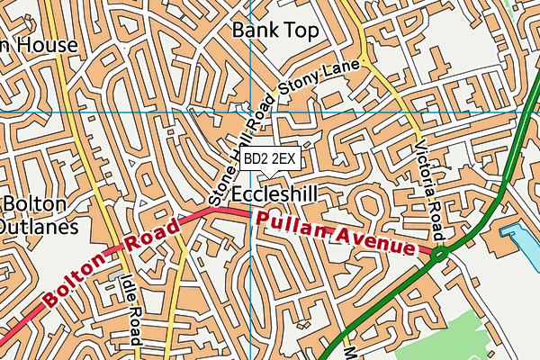 BD2 2EX map - OS VectorMap District (Ordnance Survey)