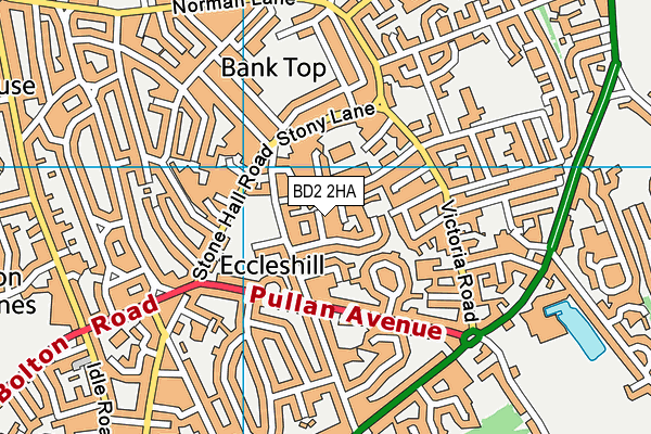 BD2 2HA map - OS VectorMap District (Ordnance Survey)