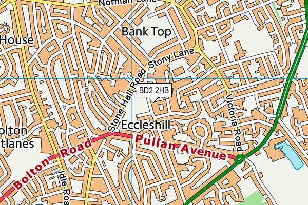 BD2 2HB map - OS VectorMap District (Ordnance Survey)
