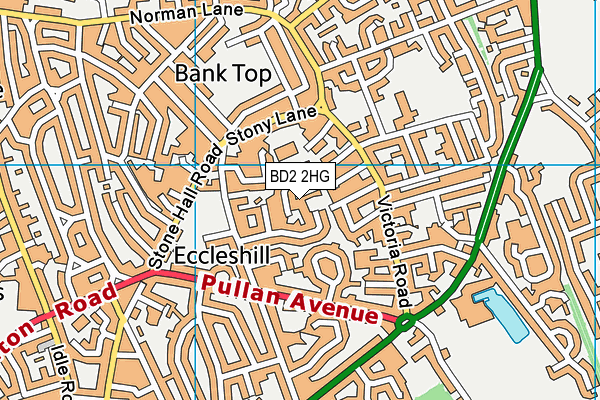 BD2 2HG map - OS VectorMap District (Ordnance Survey)