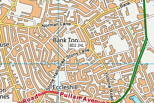 BD2 2HL map - OS VectorMap District (Ordnance Survey)