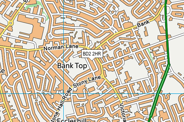 BD2 2HR map - OS VectorMap District (Ordnance Survey)