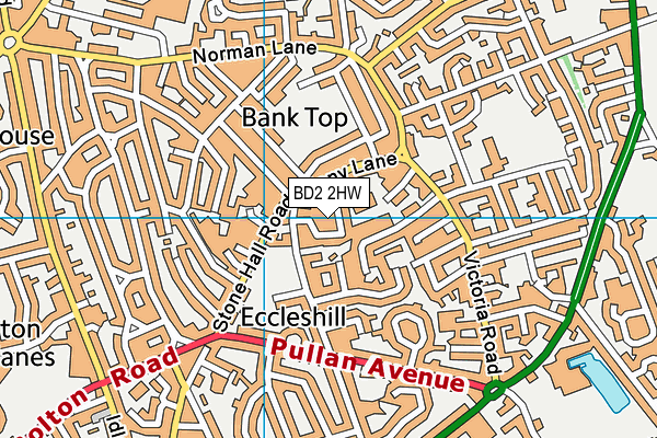 BD2 2HW map - OS VectorMap District (Ordnance Survey)