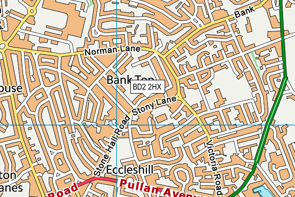 BD2 2HX map - OS VectorMap District (Ordnance Survey)