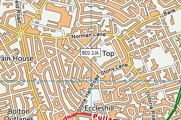 BD2 2JA map - OS VectorMap District (Ordnance Survey)