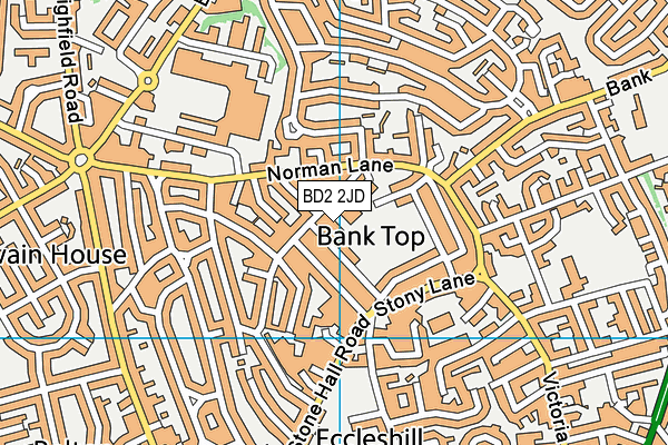 BD2 2JD map - OS VectorMap District (Ordnance Survey)