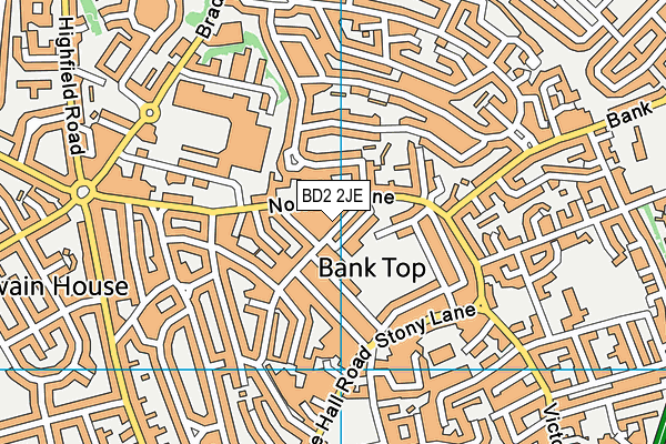 BD2 2JE map - OS VectorMap District (Ordnance Survey)