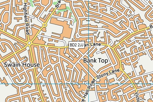 BD2 2JJ map - OS VectorMap District (Ordnance Survey)