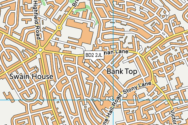 BD2 2JL map - OS VectorMap District (Ordnance Survey)
