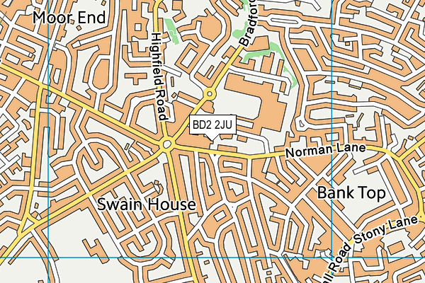 BD2 2JU map - OS VectorMap District (Ordnance Survey)