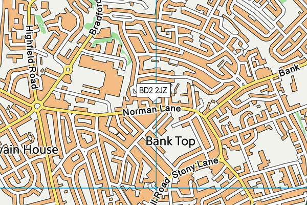 BD2 2JZ map - OS VectorMap District (Ordnance Survey)