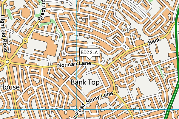 BD2 2LA map - OS VectorMap District (Ordnance Survey)