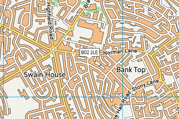 BD2 2LE map - OS VectorMap District (Ordnance Survey)