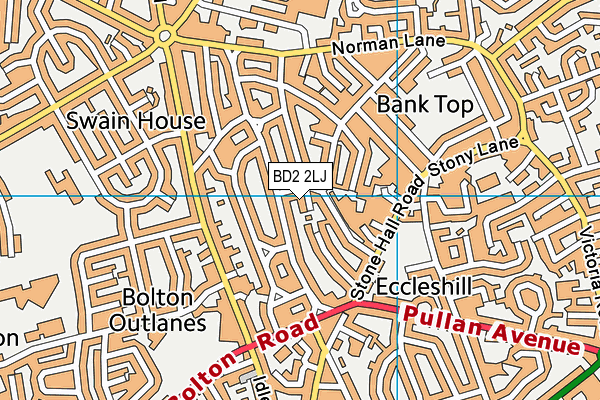 BD2 2LJ map - OS VectorMap District (Ordnance Survey)