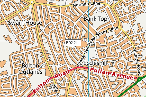 BD2 2LL map - OS VectorMap District (Ordnance Survey)