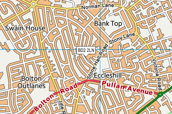 BD2 2LN map - OS VectorMap District (Ordnance Survey)