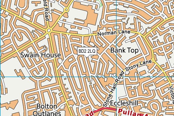 BD2 2LQ map - OS VectorMap District (Ordnance Survey)