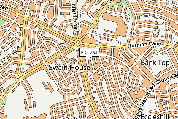 BD2 2NJ map - OS VectorMap District (Ordnance Survey)