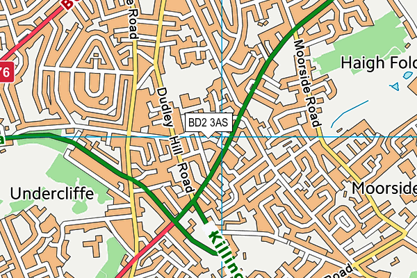 BD2 3AS map - OS VectorMap District (Ordnance Survey)