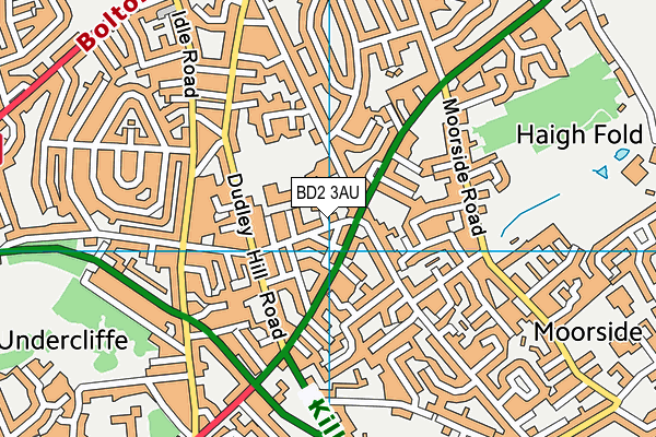 BD2 3AU map - OS VectorMap District (Ordnance Survey)