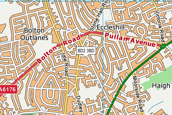 BD2 3BD map - OS VectorMap District (Ordnance Survey)