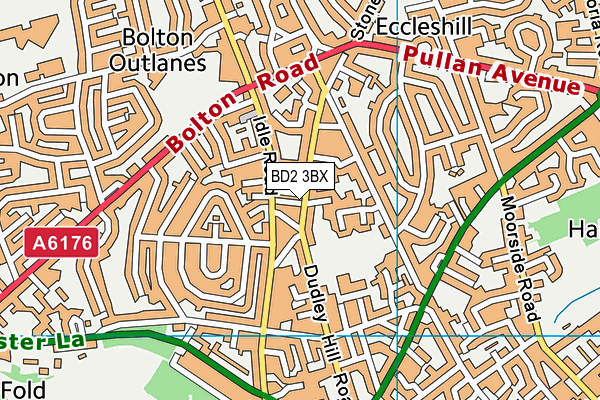 BD2 3BX map - OS VectorMap District (Ordnance Survey)