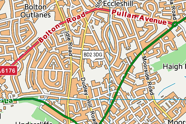 BD2 3DG map - OS VectorMap District (Ordnance Survey)