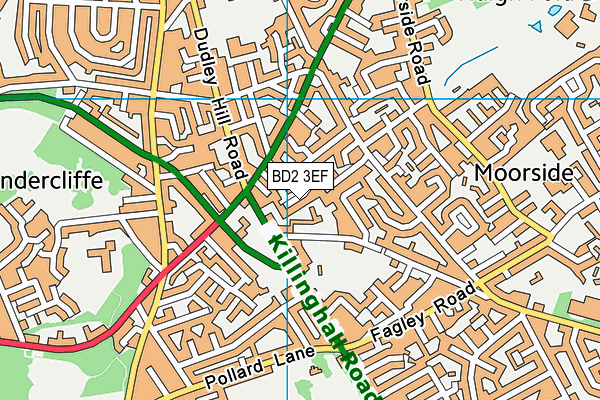 BD2 3EF map - OS VectorMap District (Ordnance Survey)