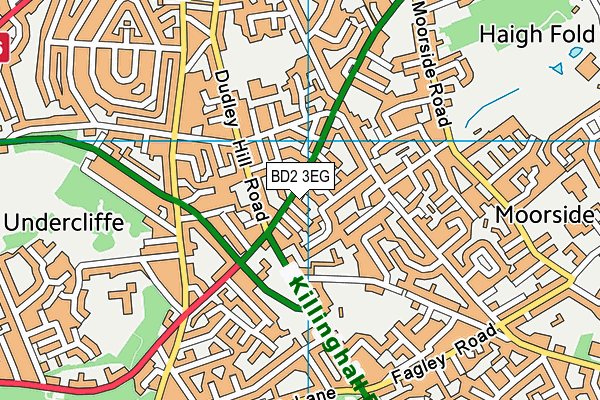 BD2 3EG map - OS VectorMap District (Ordnance Survey)