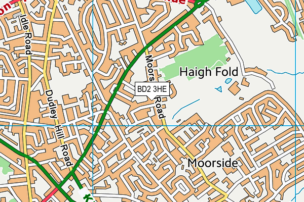 BD2 3HE map - OS VectorMap District (Ordnance Survey)