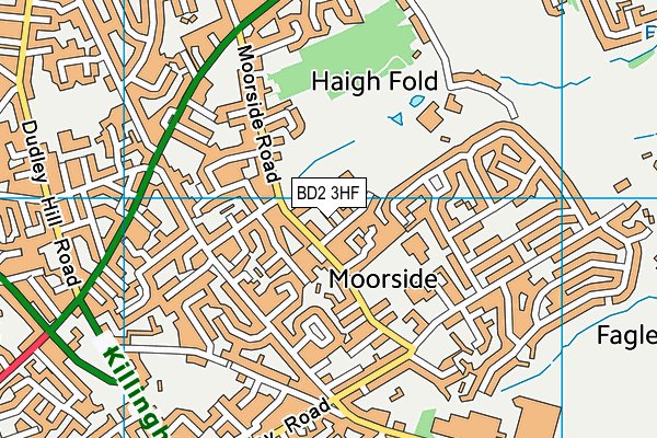 BD2 3HF map - OS VectorMap District (Ordnance Survey)