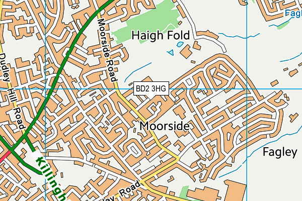 BD2 3HG map - OS VectorMap District (Ordnance Survey)