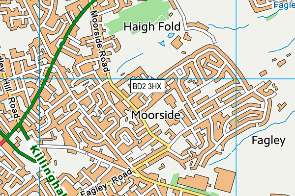BD2 3HX map - OS VectorMap District (Ordnance Survey)