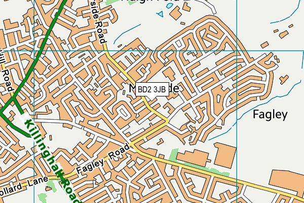BD2 3JB map - OS VectorMap District (Ordnance Survey)