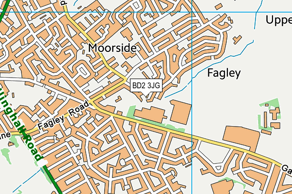 BD2 3JG map - OS VectorMap District (Ordnance Survey)