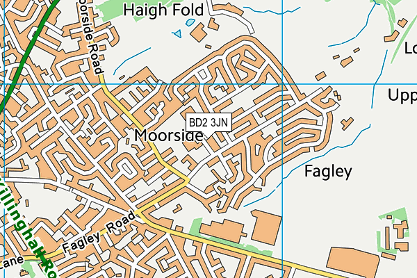 BD2 3JN map - OS VectorMap District (Ordnance Survey)