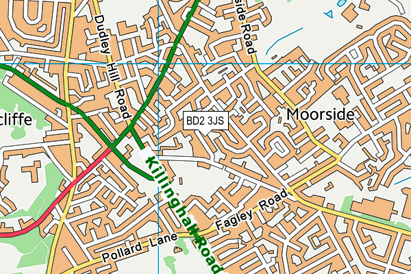 BD2 3JS map - OS VectorMap District (Ordnance Survey)