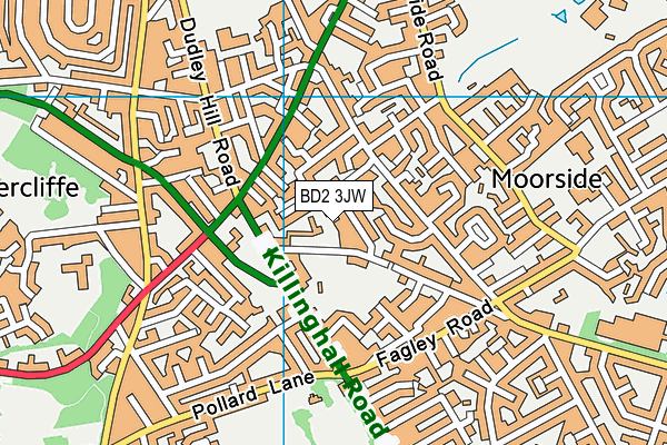 BD2 3JW map - OS VectorMap District (Ordnance Survey)